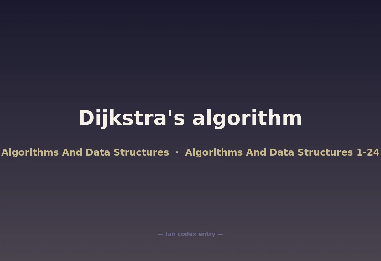 Dijkstra's algorithm