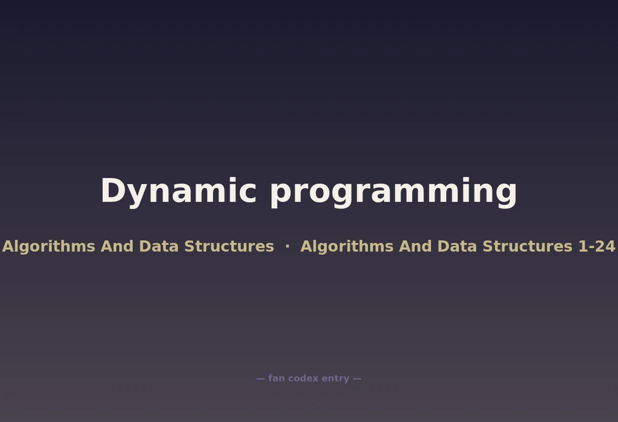 Dynamic programming