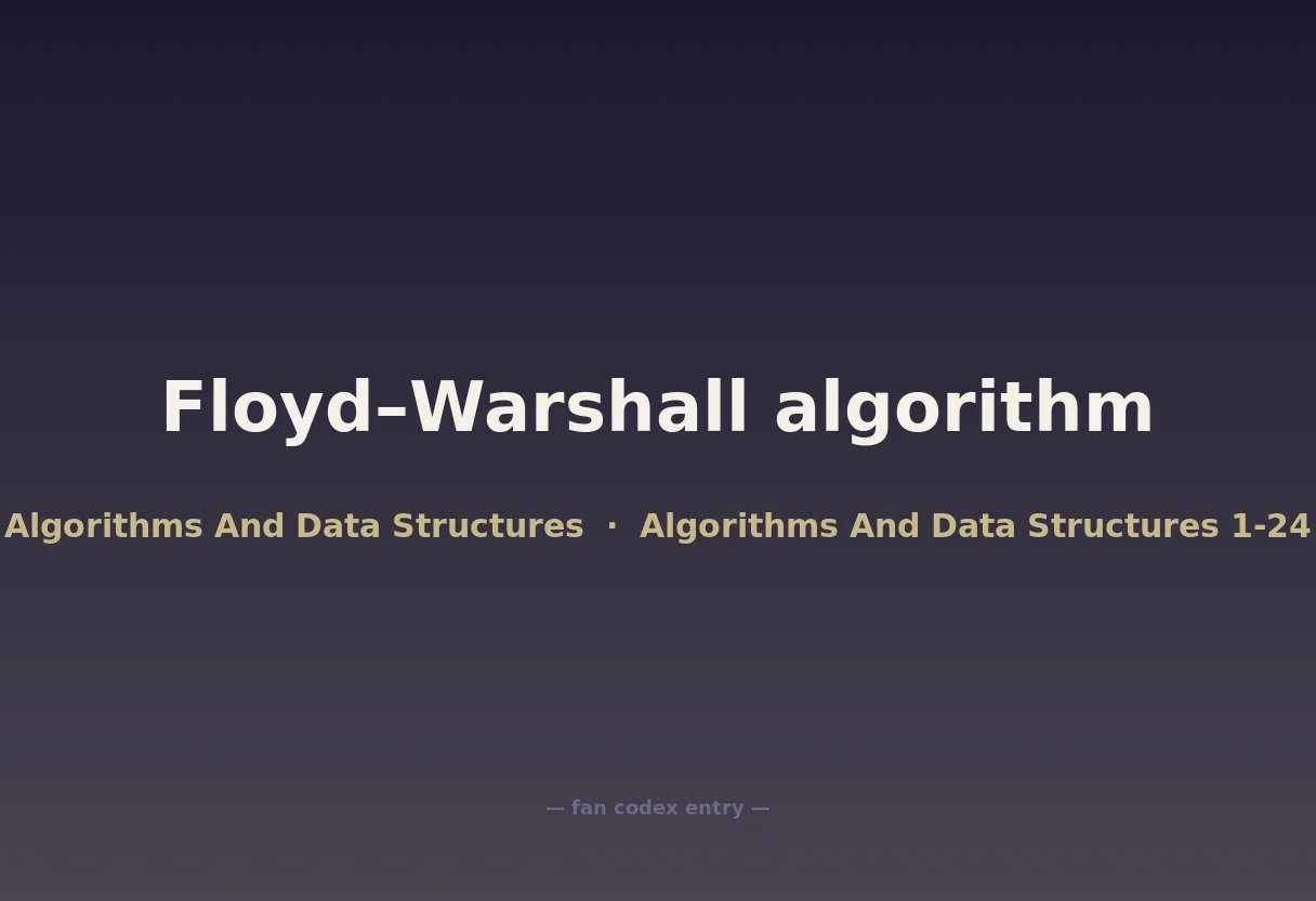 Floyd–Warshall algorithm