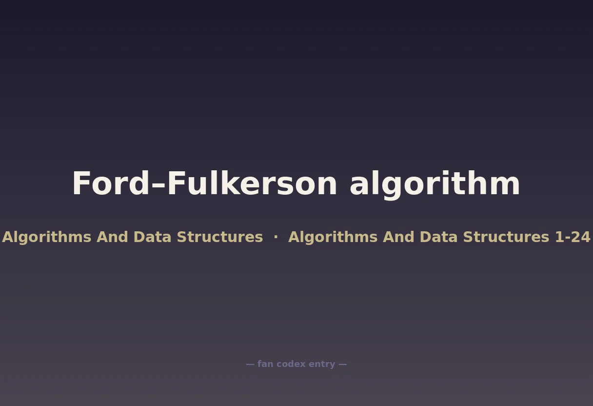 Ford–Fulkerson algorithm
