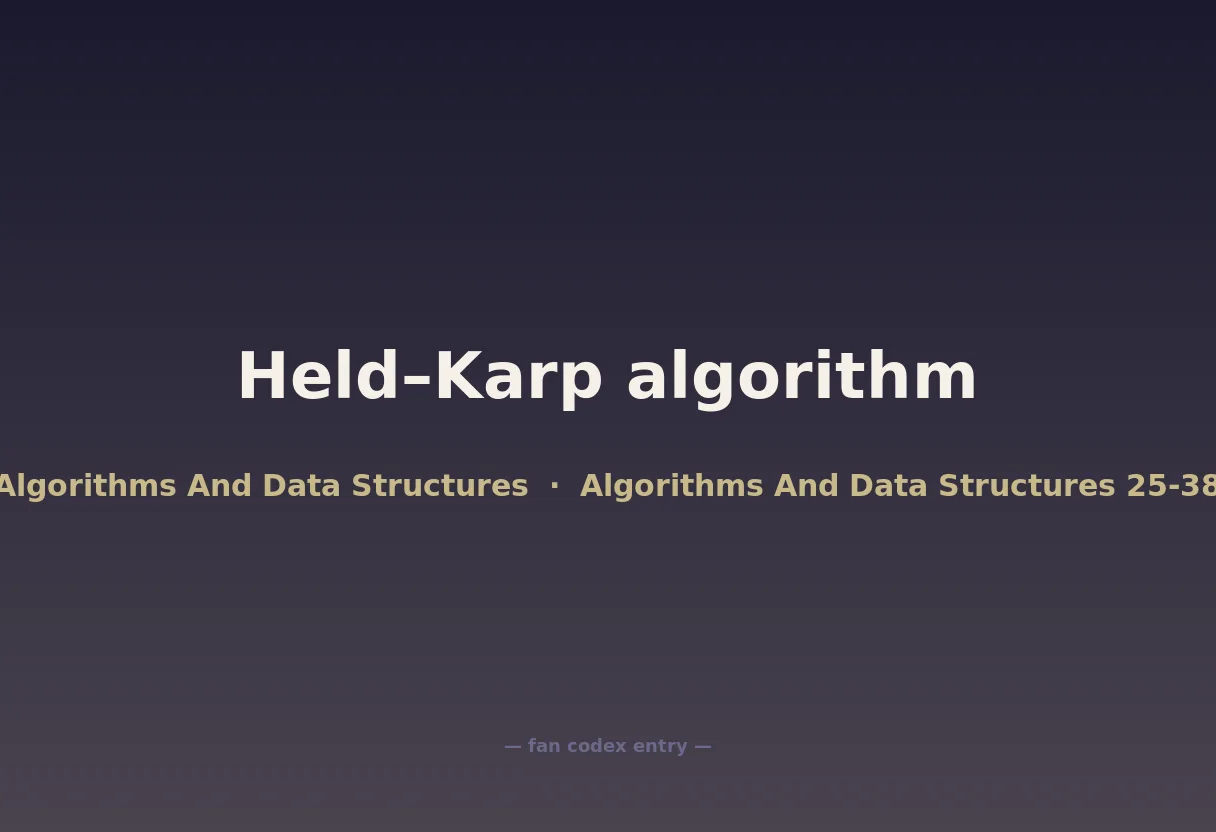 Held–Karp algorithm
