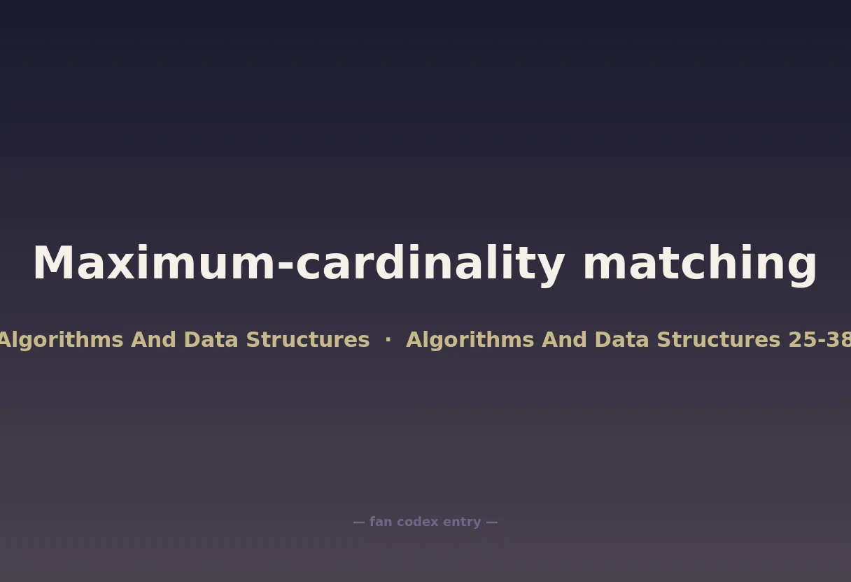Maximum-cardinality matching
